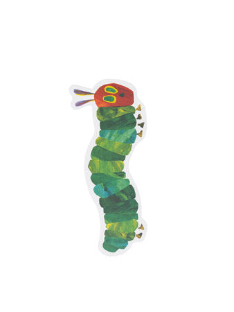 Colorful caterpillar-shaped bookmark with red head and segmented green body