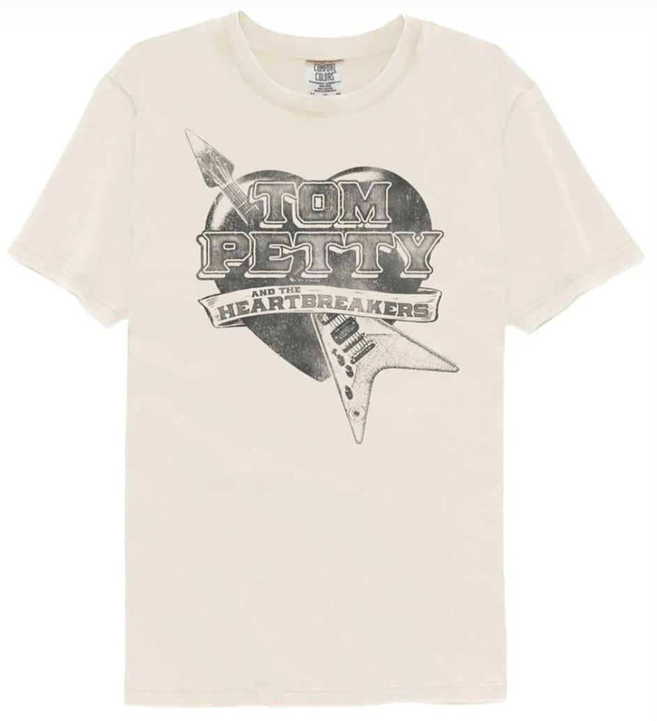 Ivory crewneck T-shirt with Tom Petty and the Heartbreakers graphic front