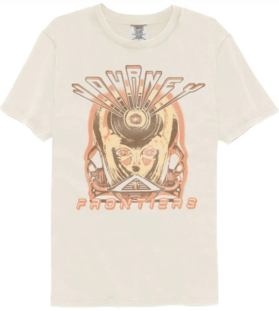 Ivory crew-neck T-shirt with front graphic print
