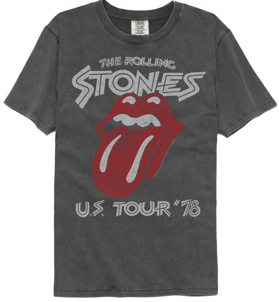 The Rolling Stones U.S. Tour '78 graphic T-shirt, dark gray with tongue logo