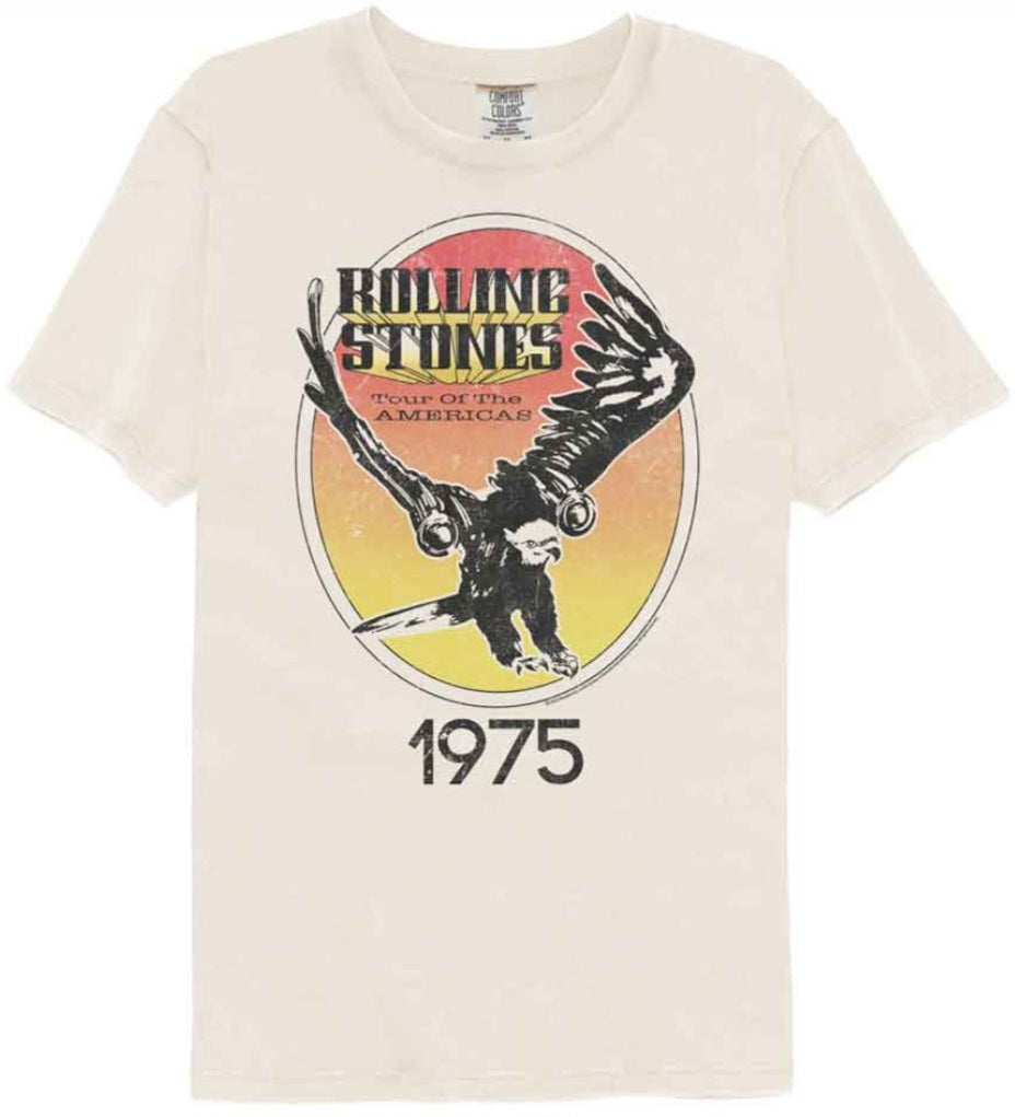 Ivory Comfort Colors T-shirt with Rolling Stones 1975 graphic print
