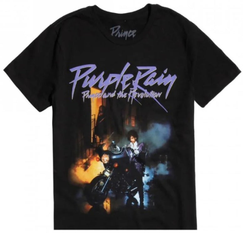 Toddler black T-shirt with Prince Purple Rain front graphic
