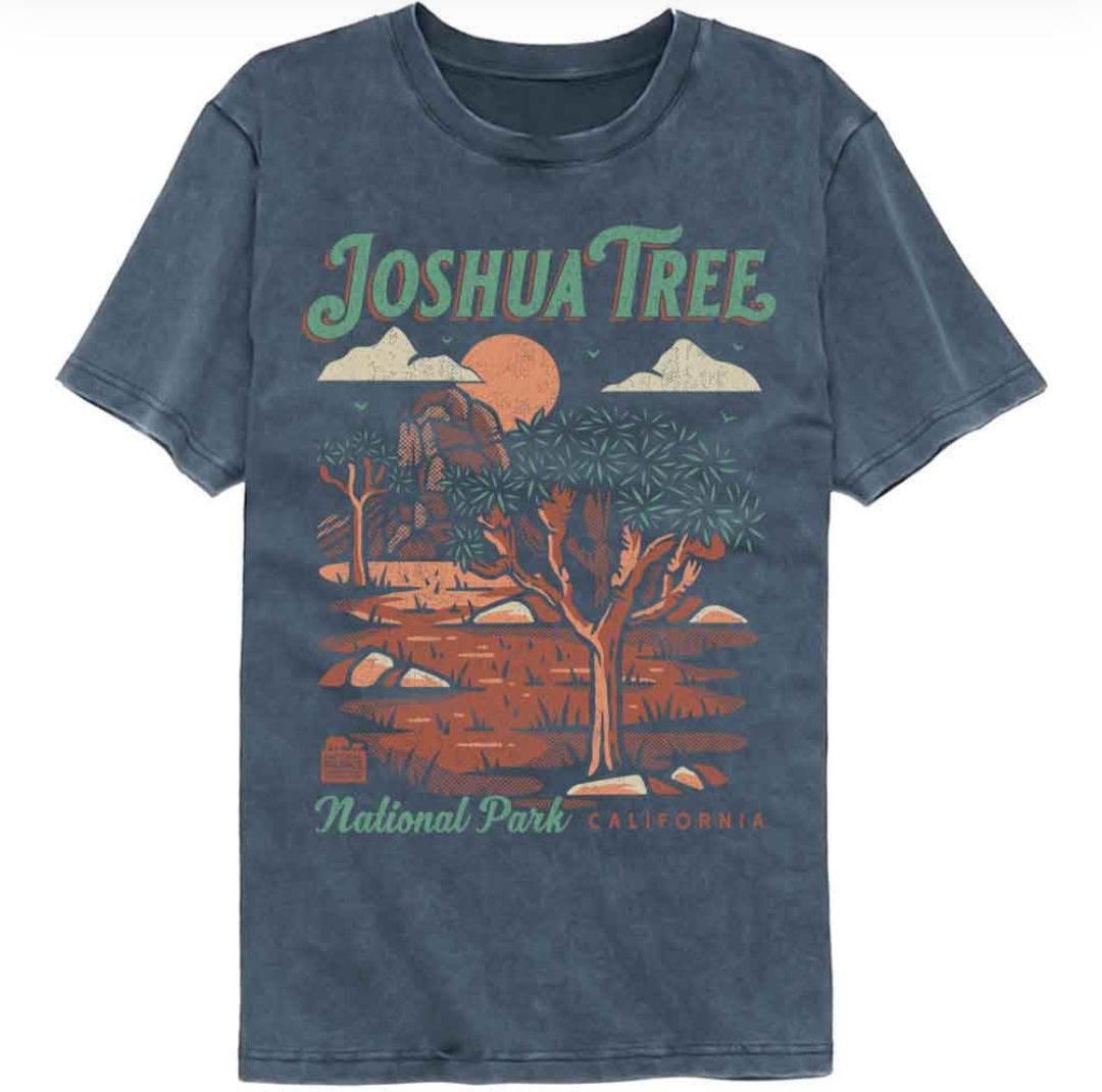 Navy Comfort Colors T-shirt with Joshua Tree graphic on front