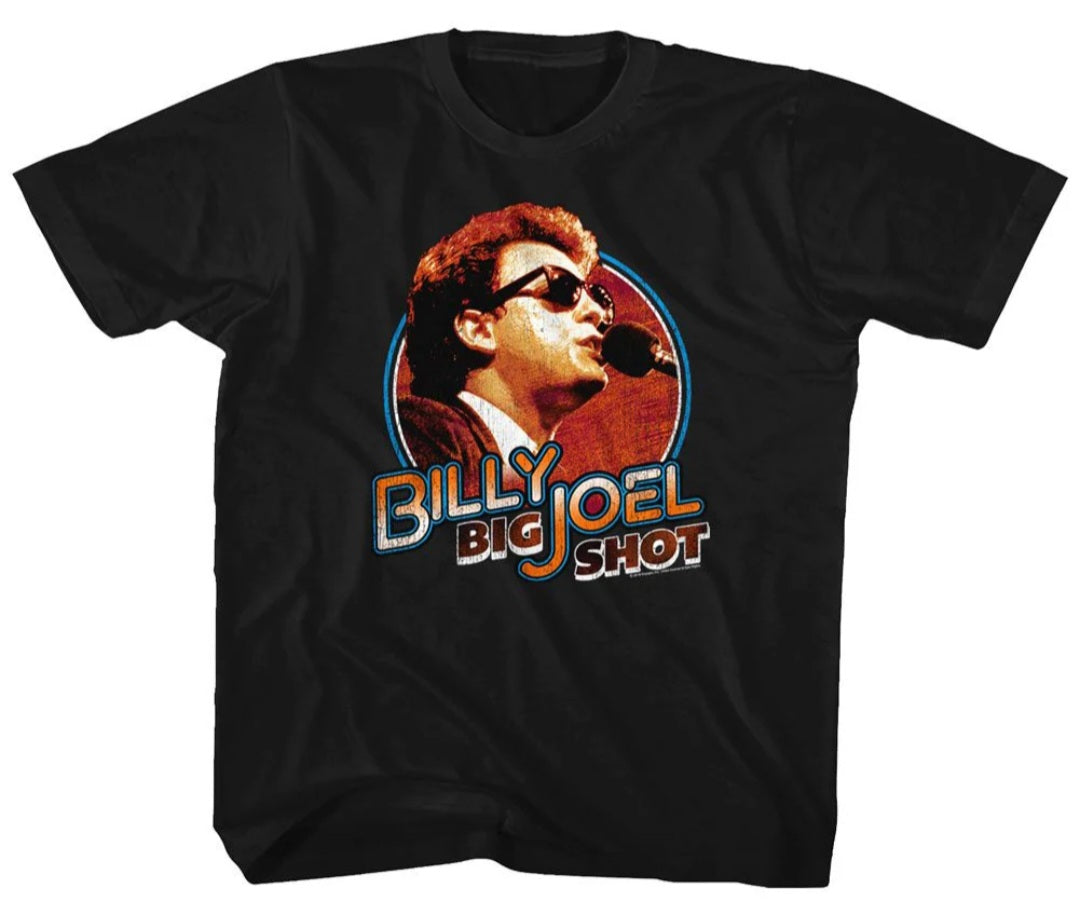 Toddler black T-shirt with Billy Joel Big Shot front graphic