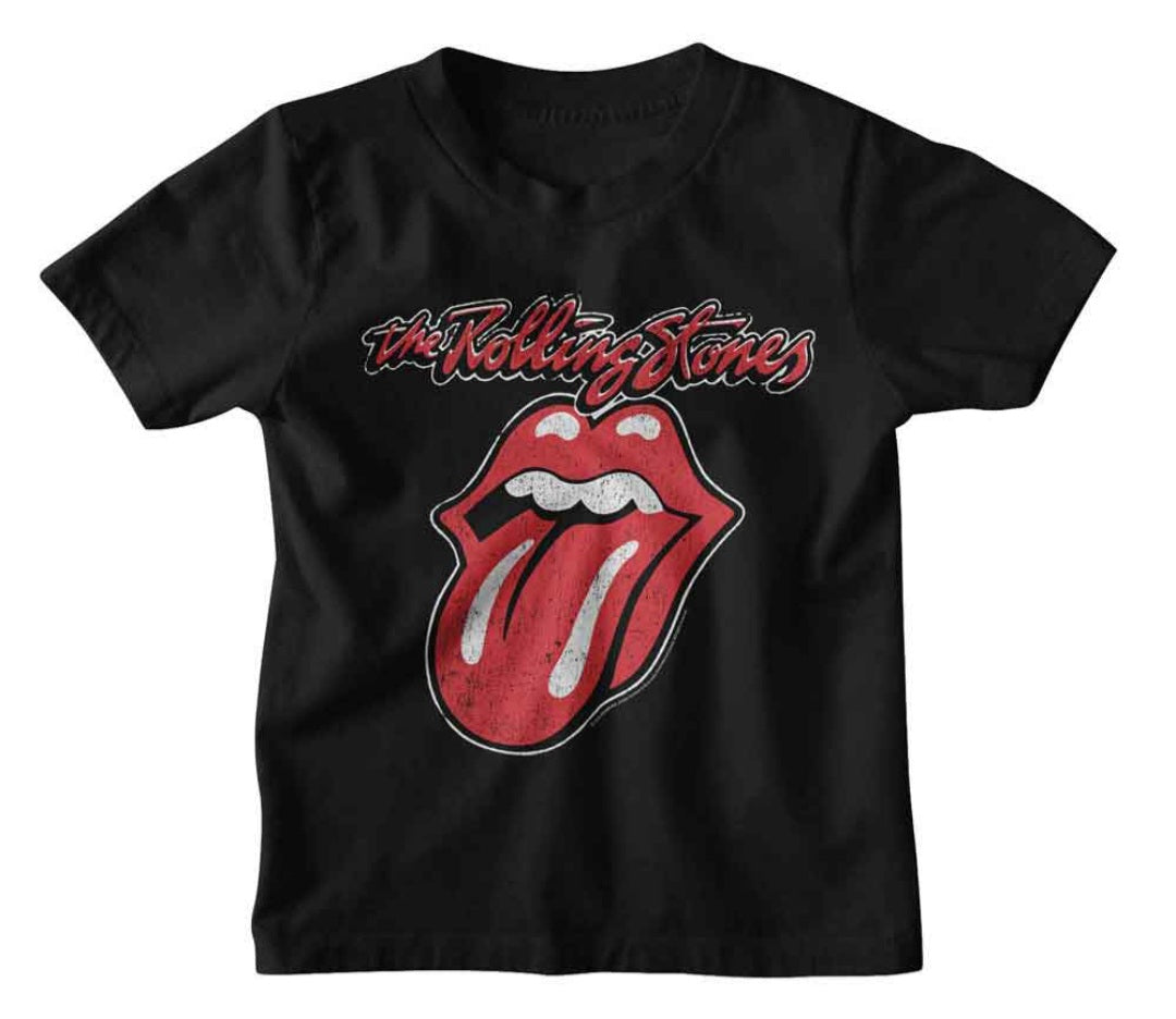 The Rolling Stones toddler black T-shirt with tongue graphic front