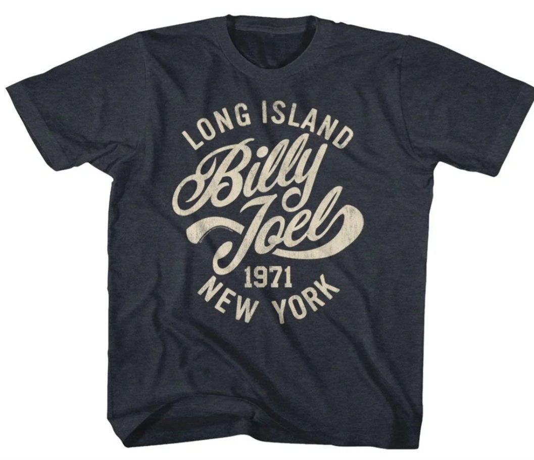 Toddler navy short-sleeve T-shirt with Long Island Billy Joel graphic print