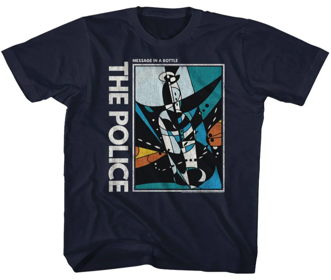 Toddler navy graphic T-shirt with bottle-themed front print