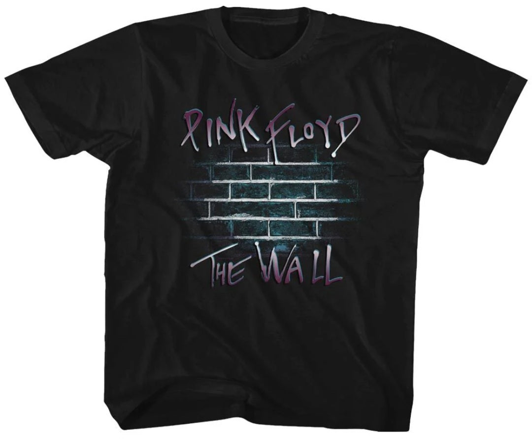 Black toddler graphic T-shirt with Pink Floyd and The Wall front print
