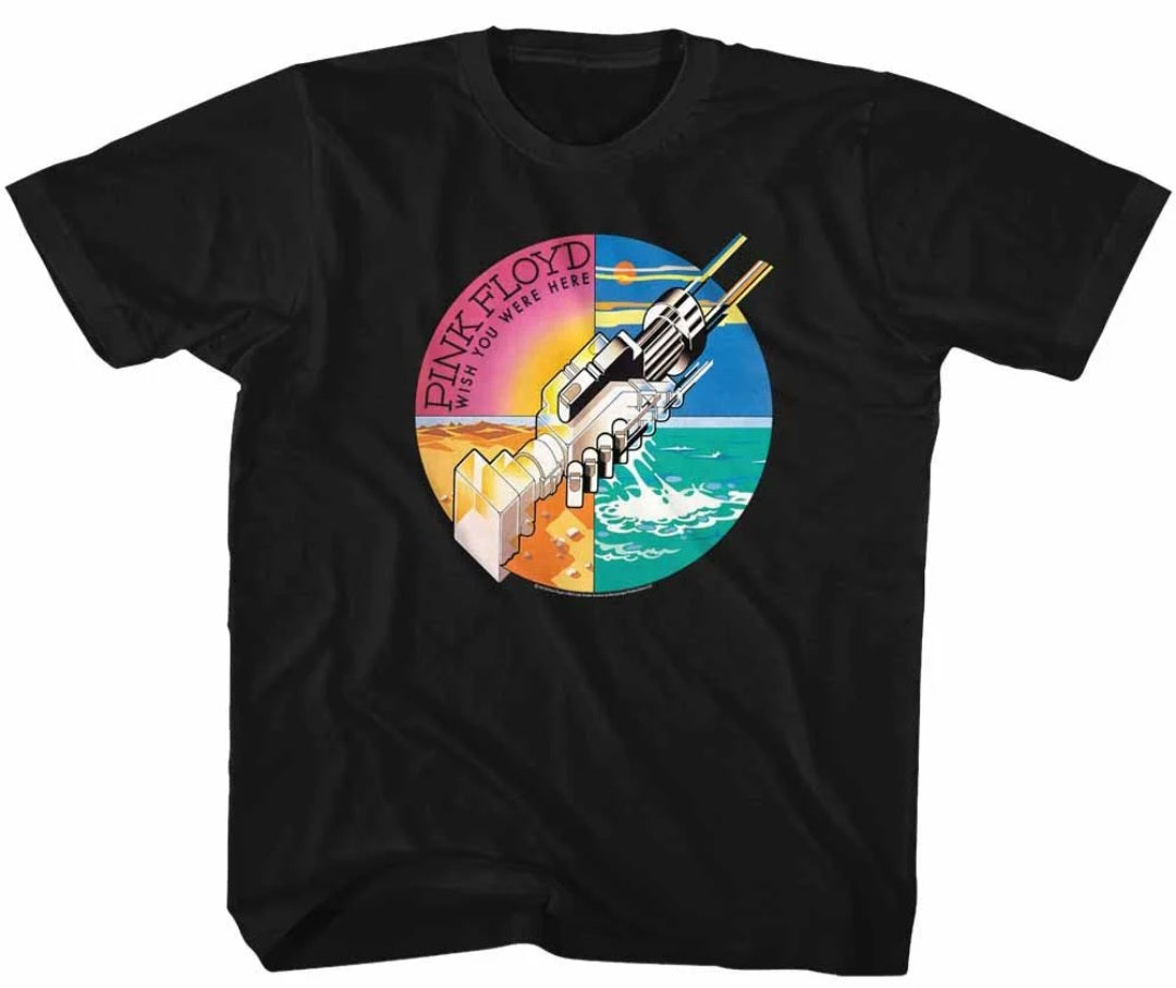 Toddler black t-shirt with Pink Floyd Wish You Were Here graphic front