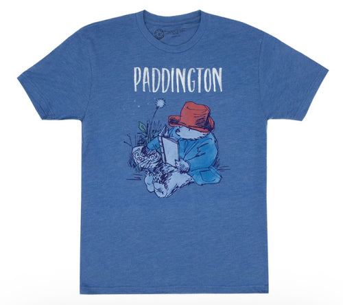 Blue Paddington Bear reading T-shirt with front graphic print