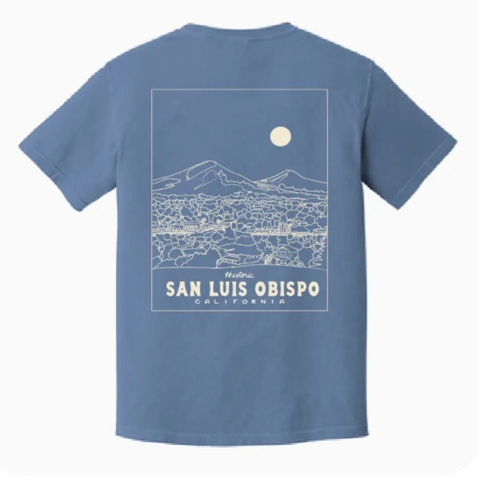 San Luis Obispo View Comfort Colors Blue T-Shirt NEW